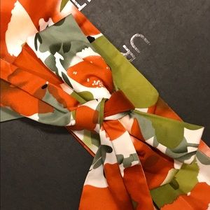 ANTHROPOLOGIE watercolor floral bow belt